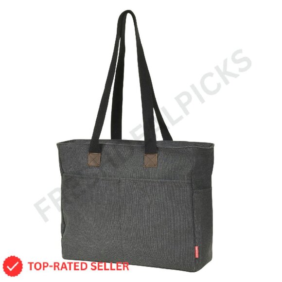 Handbags - Canvas Tote Bag Retro Classic Multi-Pocket Laptop Commuter Travel Gym